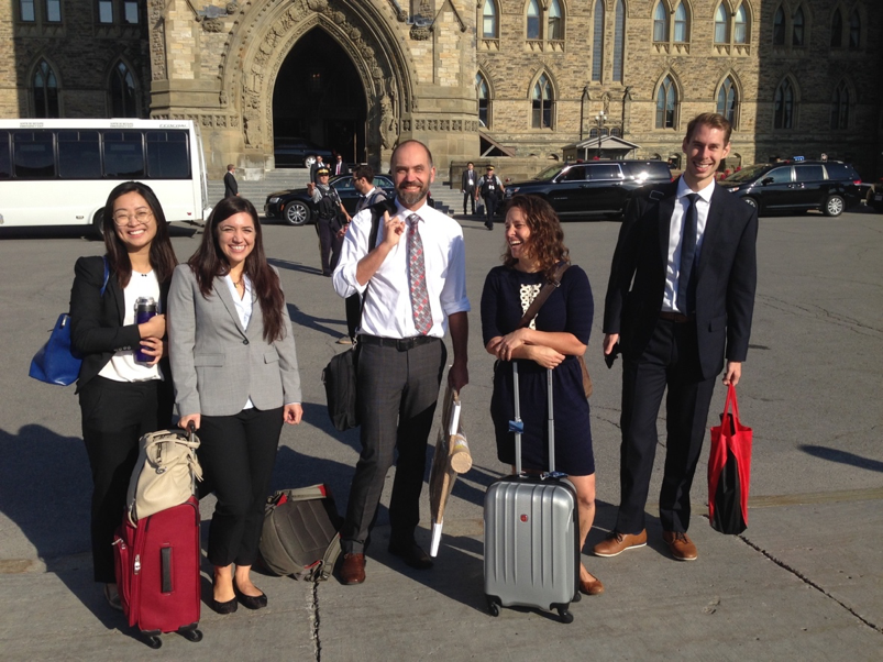 The No Life for a Child team at Parliament Hill for the press conference announcing the launch of the report. 