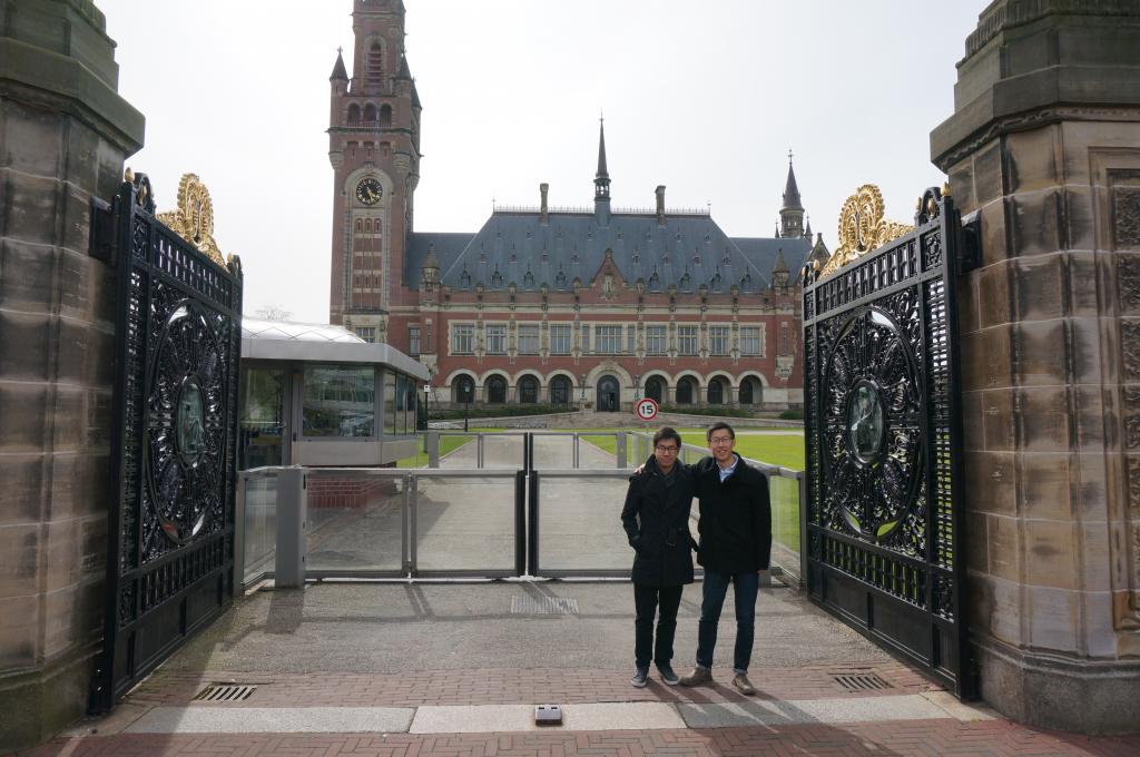 Karlson and Kerry at the Peace Palace in The Hague 