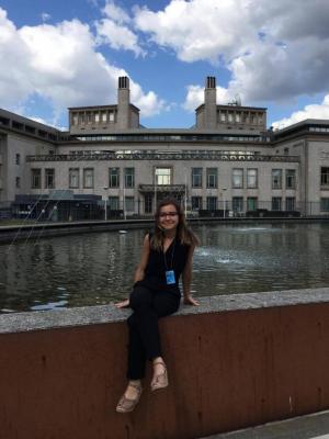 IHRP Summer Fellow Teodora Pasca in front of the IRMCT