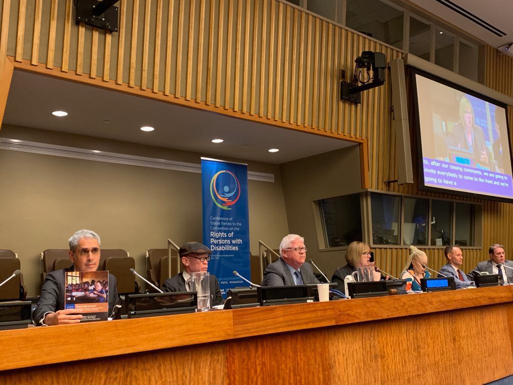 Former IHRP-director Samer Muscati (far right) and other panellists at the albinism side event at the UN Headquarters in New York City.